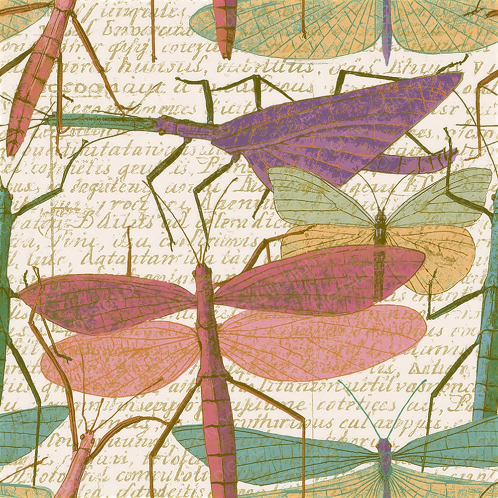 Folk Art Walking Sticks Pastels Seamless Digital Paper Pack (DDD015352)