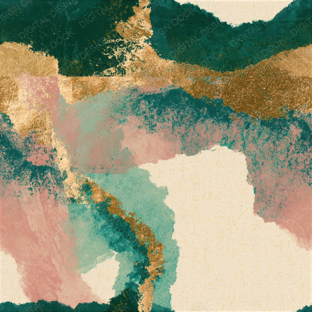 Surrealist Green Blush Abstract Seamless Digital Paper Pack (DDD015362)