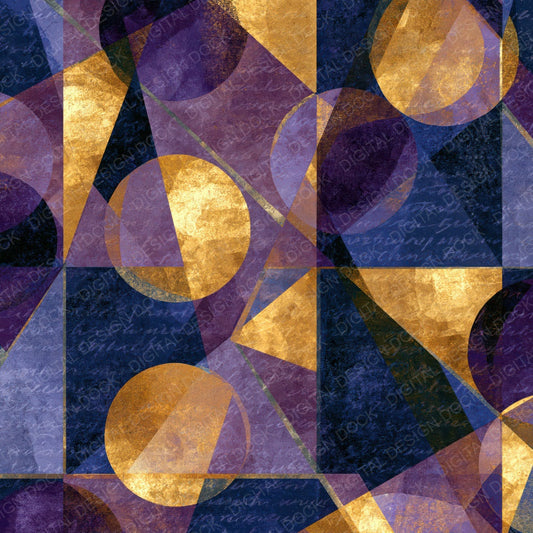 Cubist Pachinko Plum Gold Digital Paper Pack (DDD015368)