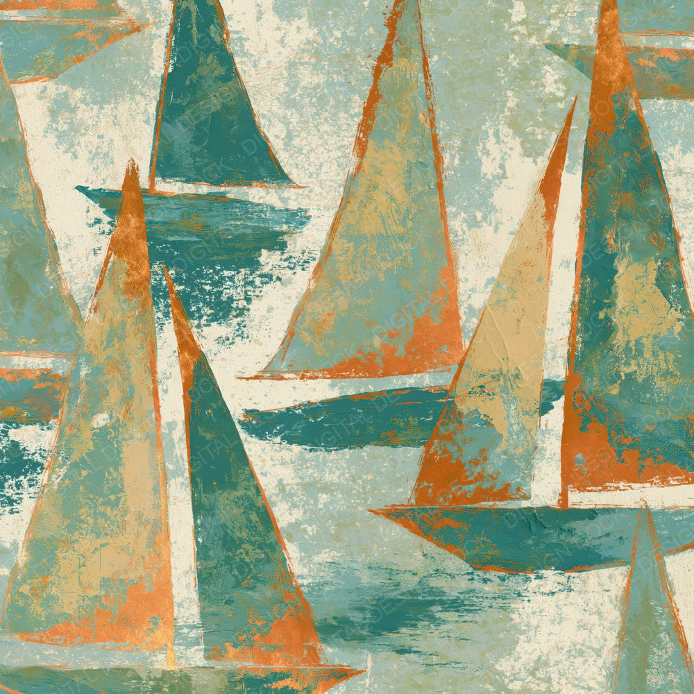 Fresco Sailboats Butter Green Digital Paper Pack (DDD015370)