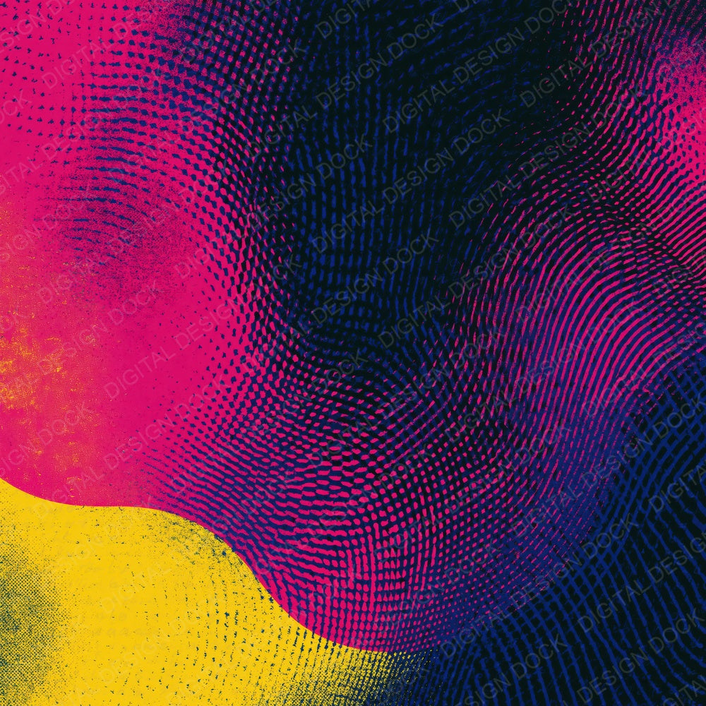 Op Art Hot Pink Electric Yellow Abstract Digital Paper Pack (DDD015375)