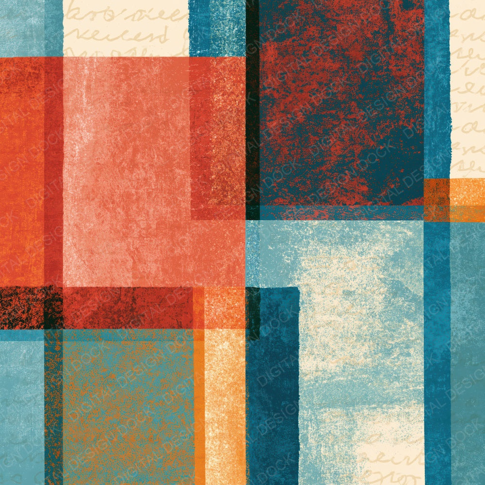 Pop Art Coral Sea Blue Abstract Digital Paper Pack (DDD015376)
