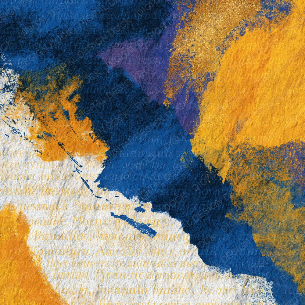 Surrealist Cobalt Yellow Abstract Digital Paper Pack (DDD015381)