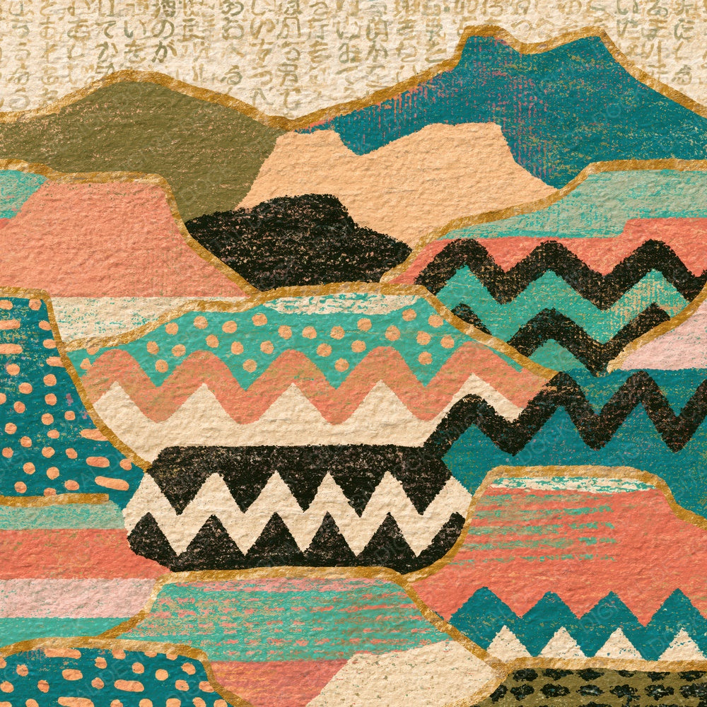Memphis Canyon Olive Peach Turquoise Digital Paper Pack (DDD015396)