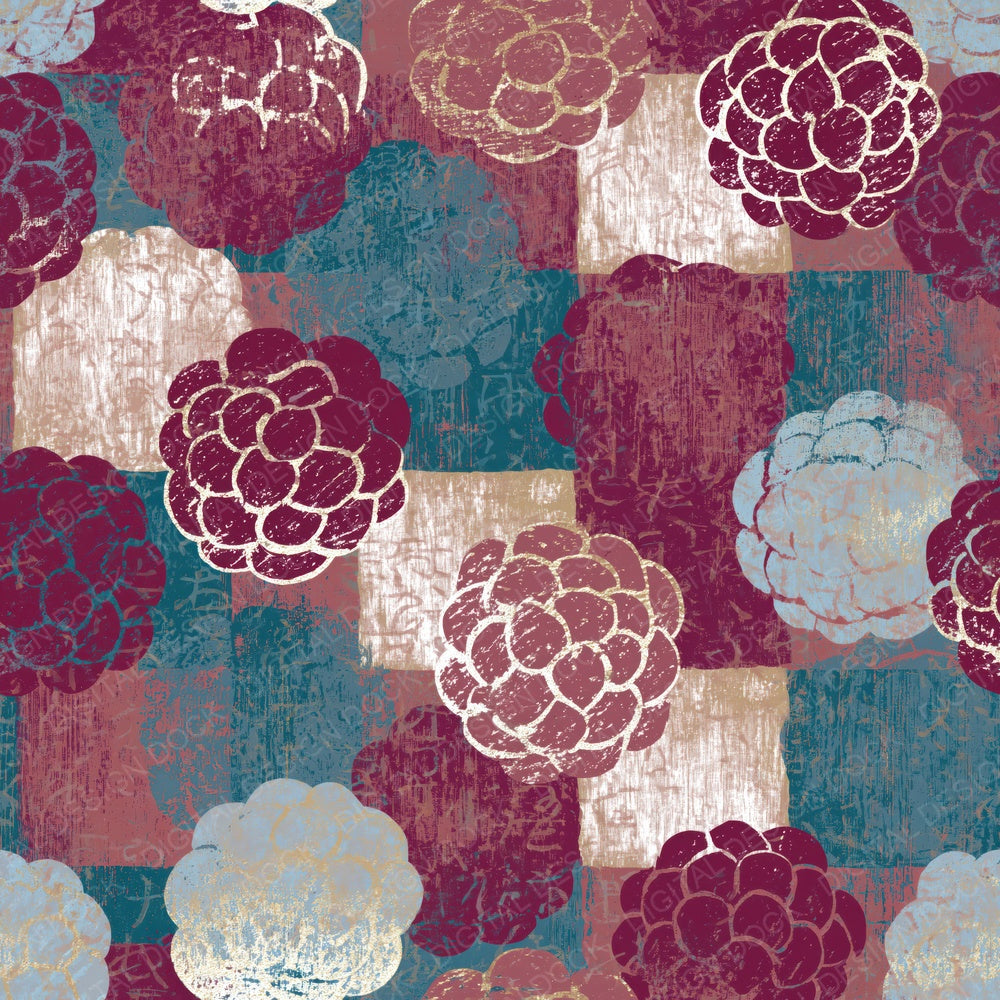 Woodcut Raspberries Gunmetal Pearl Digital Paper Pack (DDD015424)