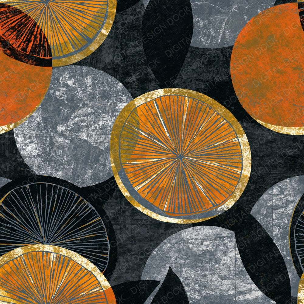 Scratchboard Oranges Storm Grey Silver Digital Paper Pack (DDD015437)