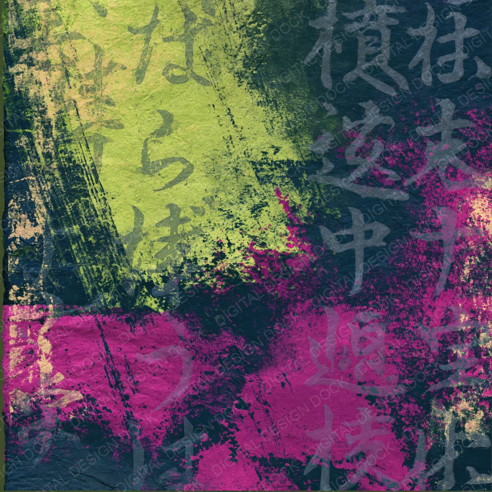 Monoprint Neon Magenta Midnight Abstract Digital Paper Pack (DDD015471)
