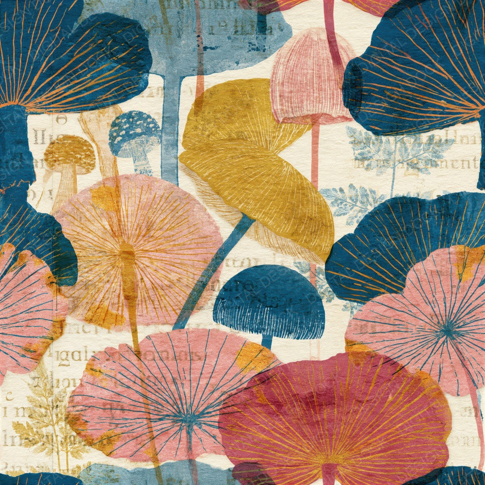 Blueprint Umbrella Mushrooms Gelato Seamless Digital Paper Pack (DDD015510)