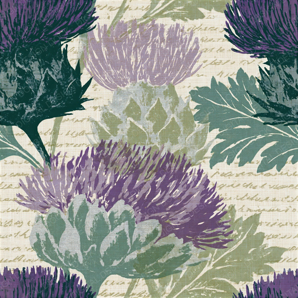 Indian Block Thistle Lilac Sage Seamless Digital Paper Pack (DDD015529)