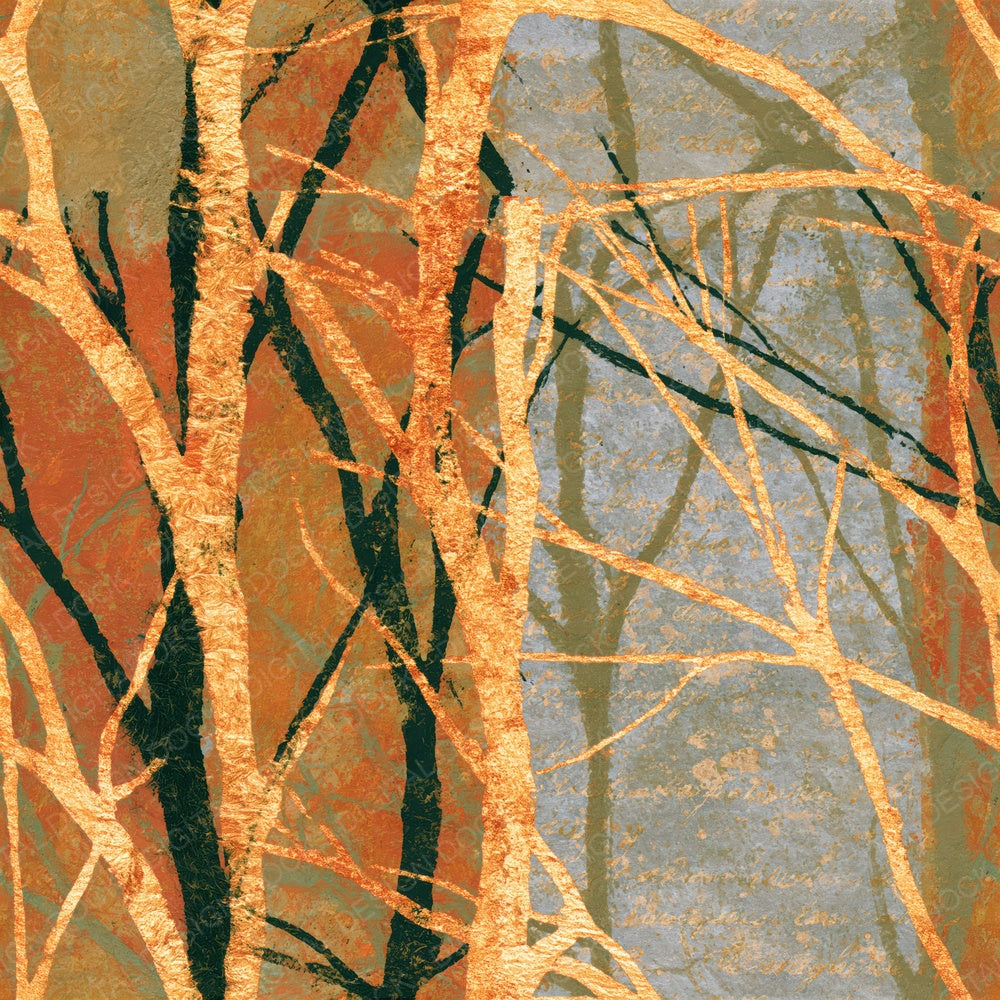 Monoprint Mycelium Sepia Olive Seamless Digital Paper Pack (DDD015535)