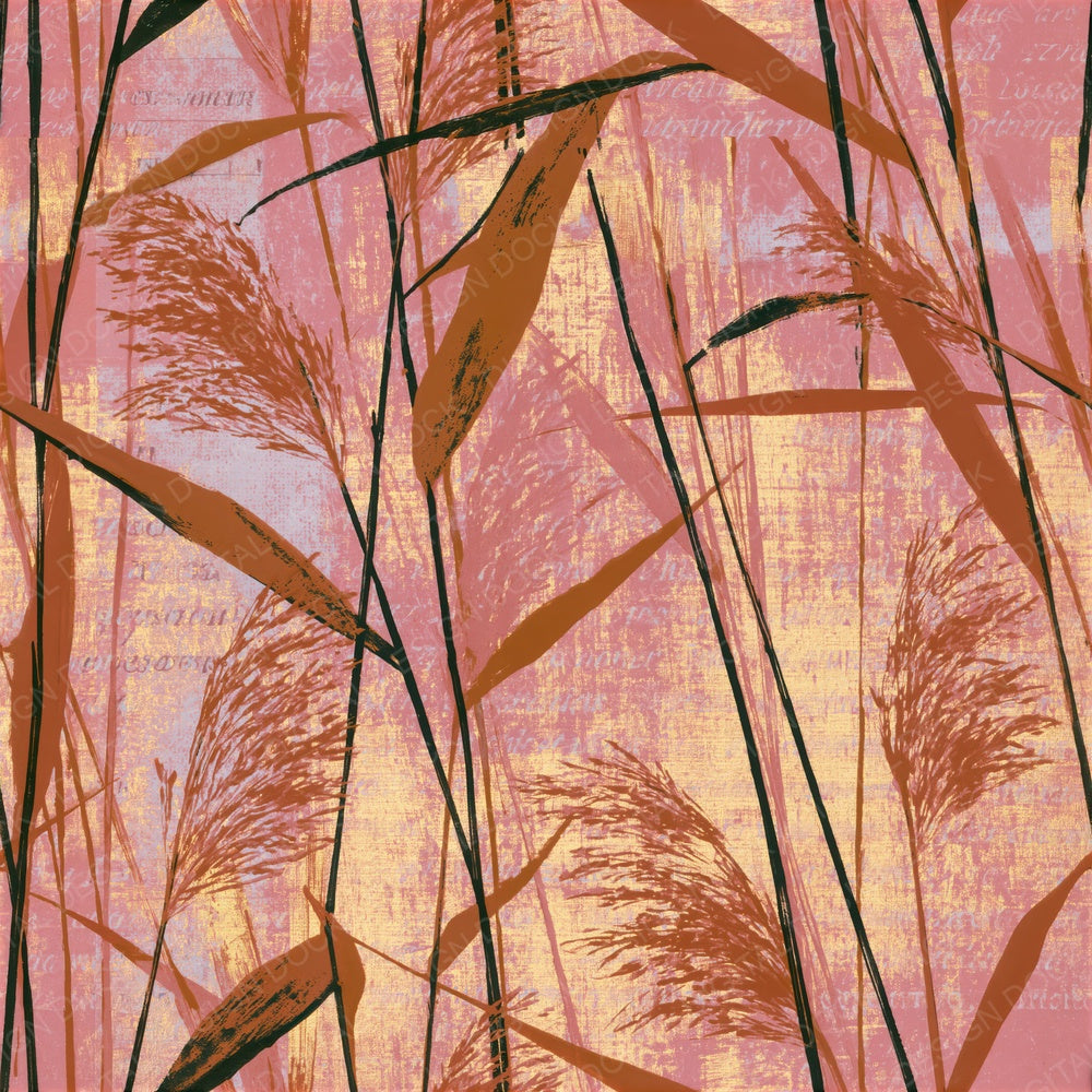 Screenprint Reed Amber Rose Gold Seamless Digital Paper Pack (DDD015542)