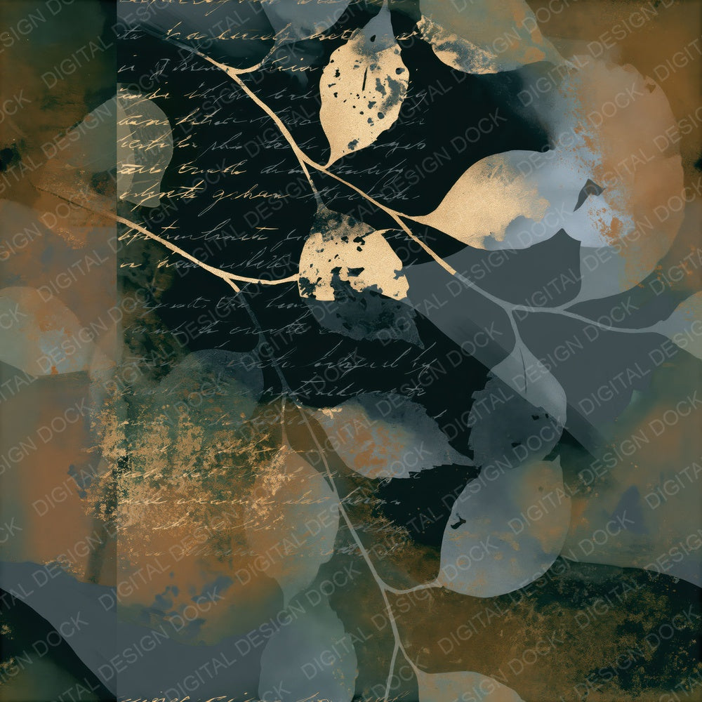 Photogram Forest Bronze Charcoal Seamless Digital Paper Pack (DDD015557)
