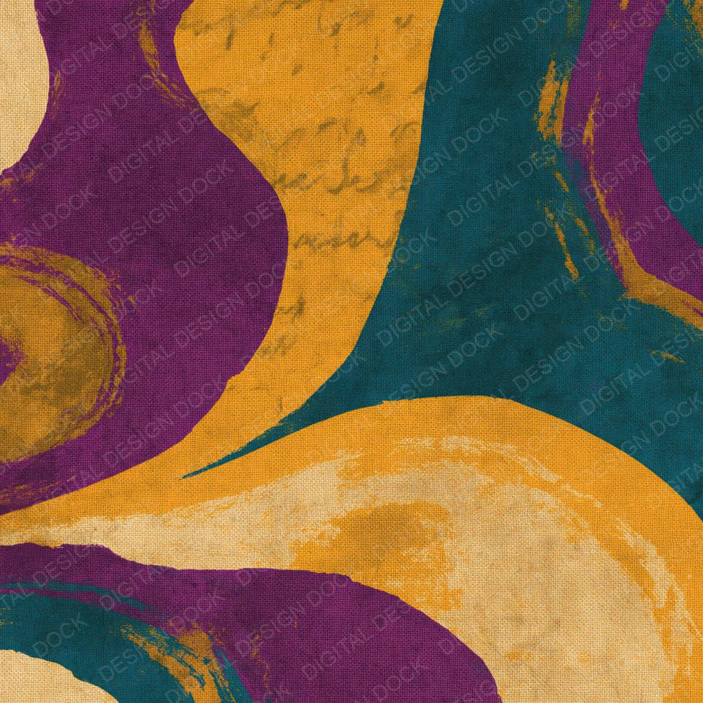 Woodcut Ochre Plum Teal Abstract Digital Paper Pack (DDD015564)