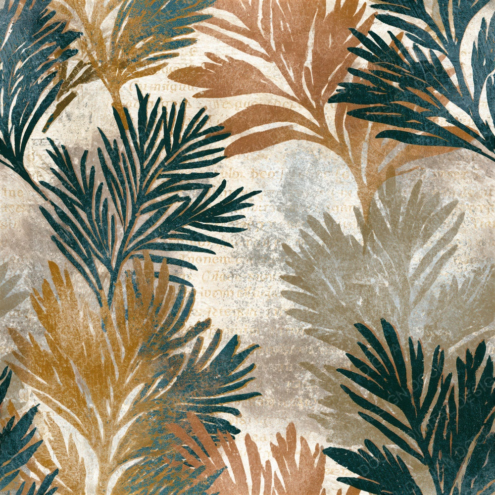 Monoprint Evergreen Sprigs Mushroom Seamless Digital Paper Pack (DDD015568)