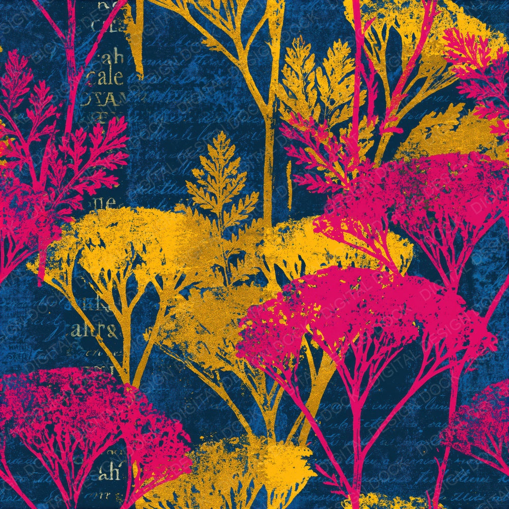 Monoprint Yarrow Hot Pink Navy Seamless Digital Paper Pack (DDD015591)