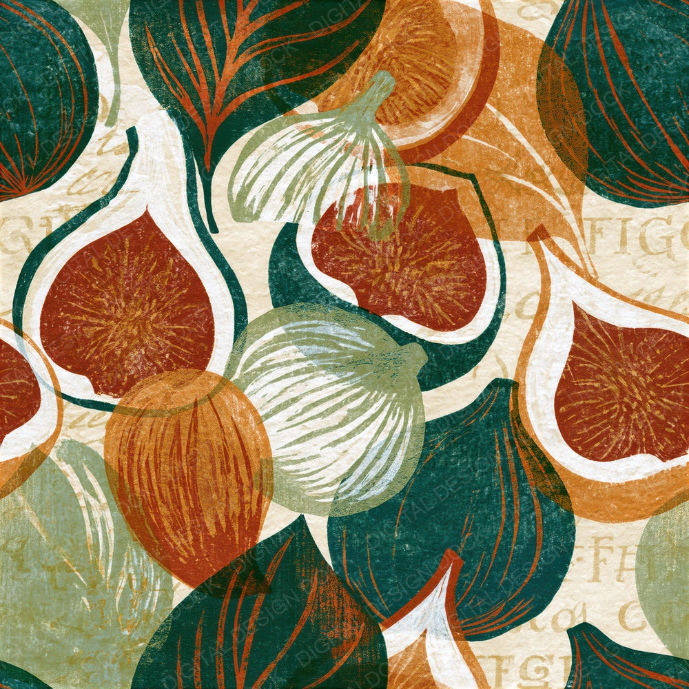 Monoprint Figs Tobacco Sage Seamless Digital Paper Pack (DDD015611)