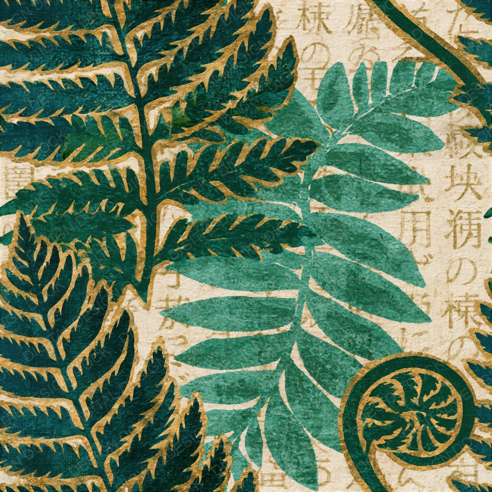 Naturalist Fiddlehead Fern Mint Seamless Digital Paper Pack (DDD015613)