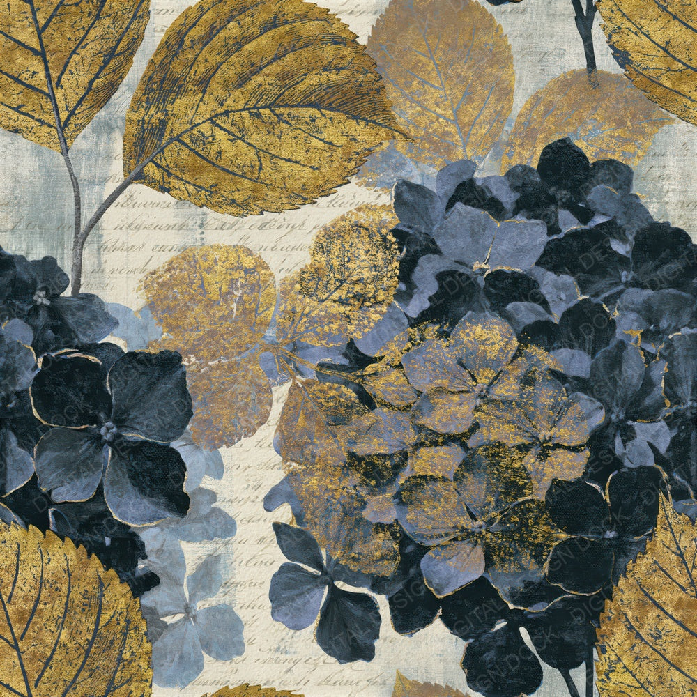 Naturalist Hydrangeas Steel Charcoal Seamless Digital Paper Pack (DDD015630)