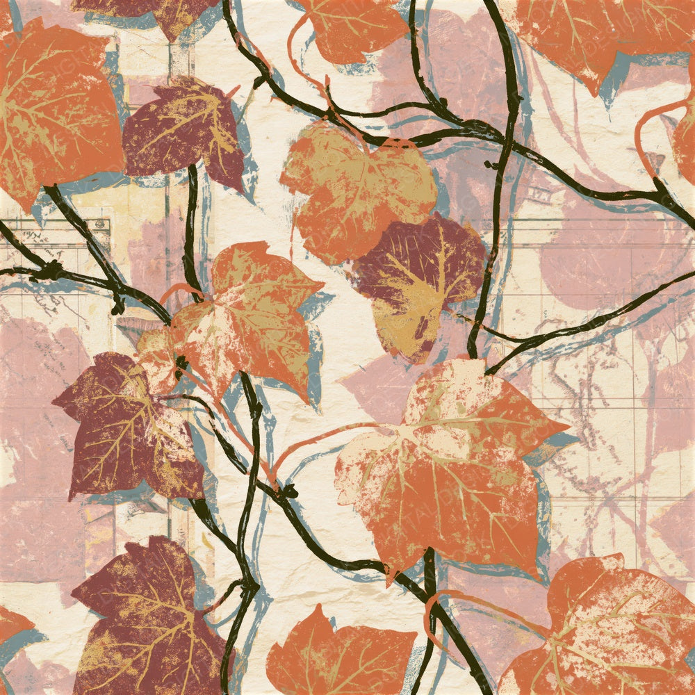 Naturalist Ivy Coral Gold Seamless Digital Paper Pack (DDD015631)