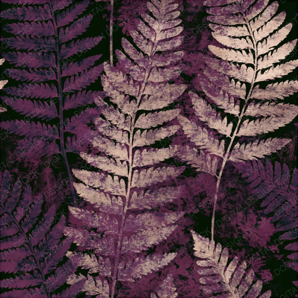 Blueprint Fern Aubergine Pearl Seamless Digital Paper Pack (DDD015645)