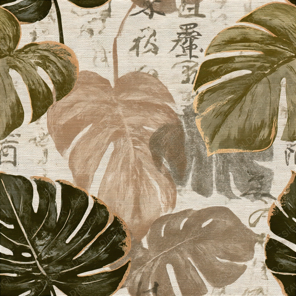 Naturalist Monstera Clay Olive Seamless Digital Paper Pack (DDD015658)