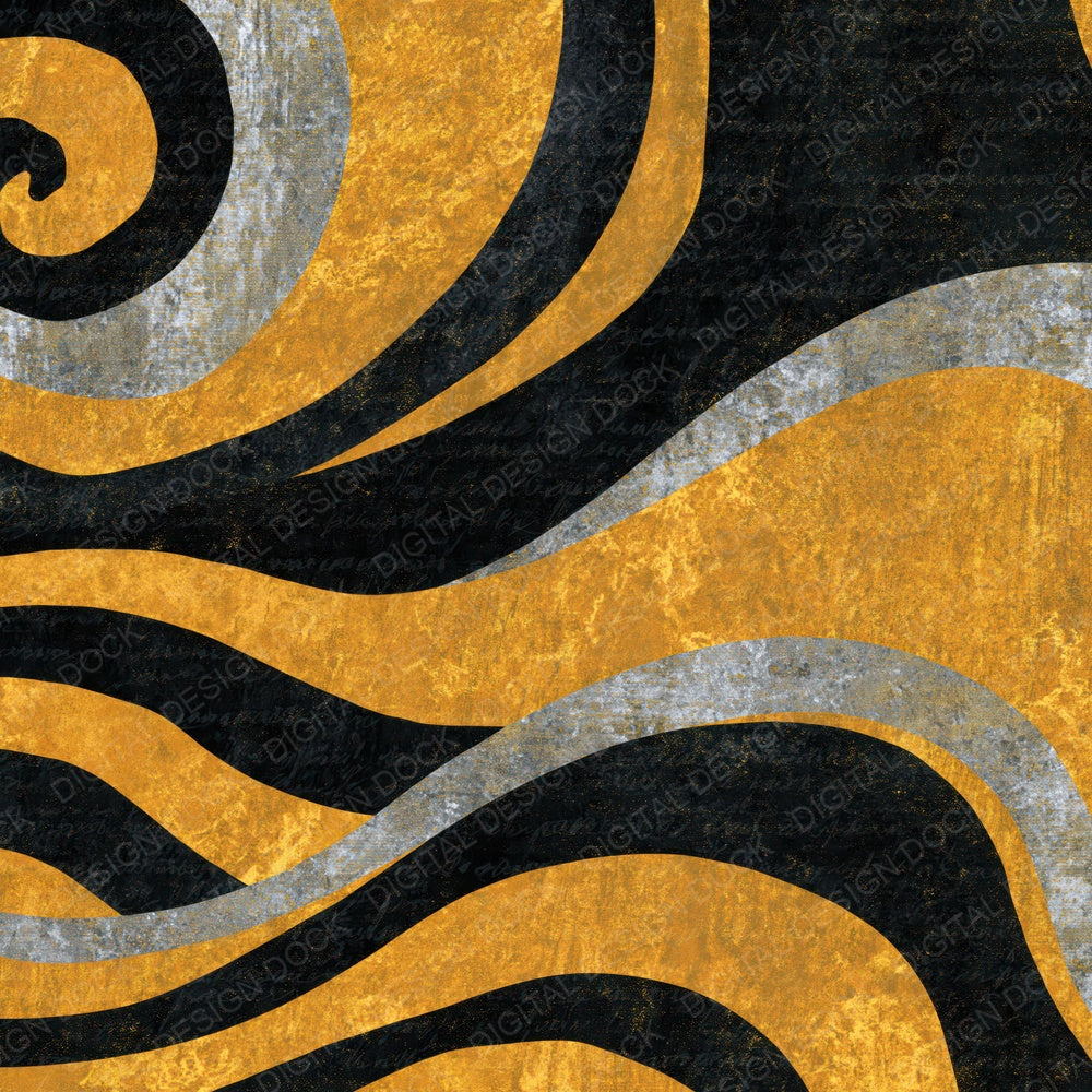 Mexican Folk Art Black Gold Abstract Digital Paper Pack (DDD015670)