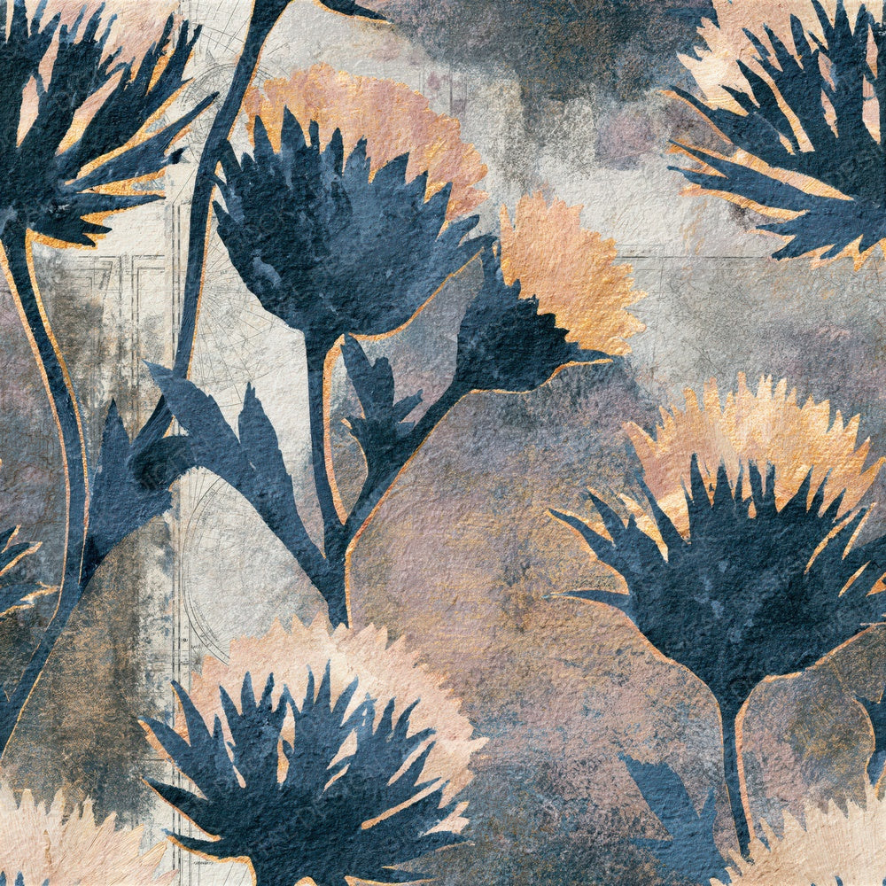 Naturalist Thistle Gunmetal Pearl Seamless Digital Paper Pack (DDD015674)
