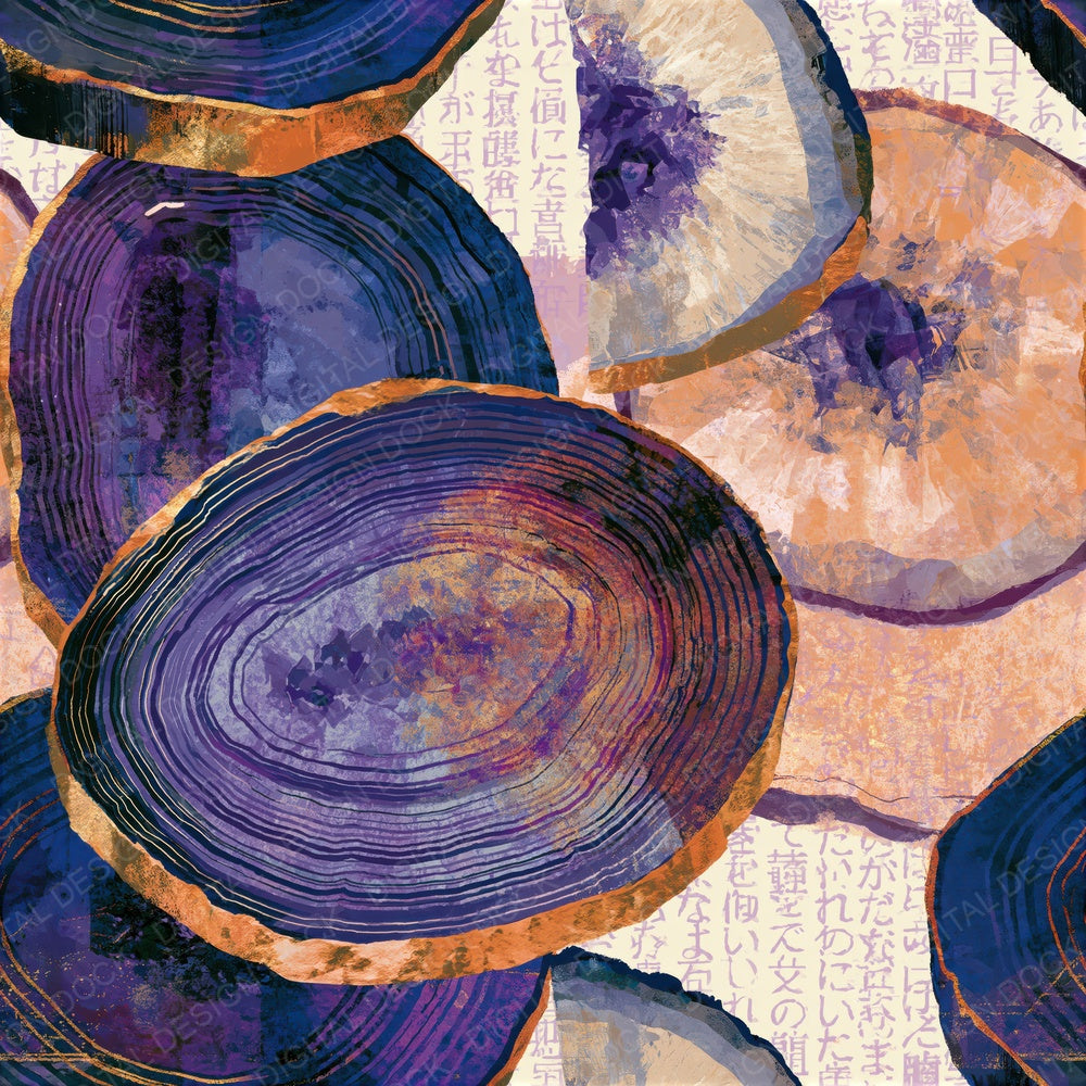 Scandinavian Amethyst Apricot Rose Seamless Digital Paper Pack (DDD015701)