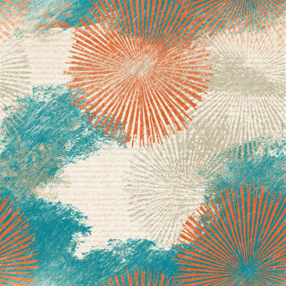 Op Art Winter Blizzard Tangerine Aqua Seamless Digital Paper Pack (DDD015714)