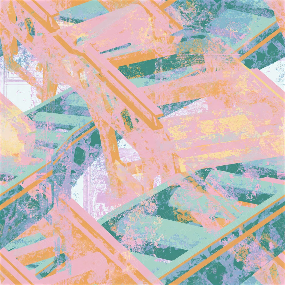 Surrealist Conveyor Belts Pink Mint Seamless Digital Paper Pack (DDD015721)
