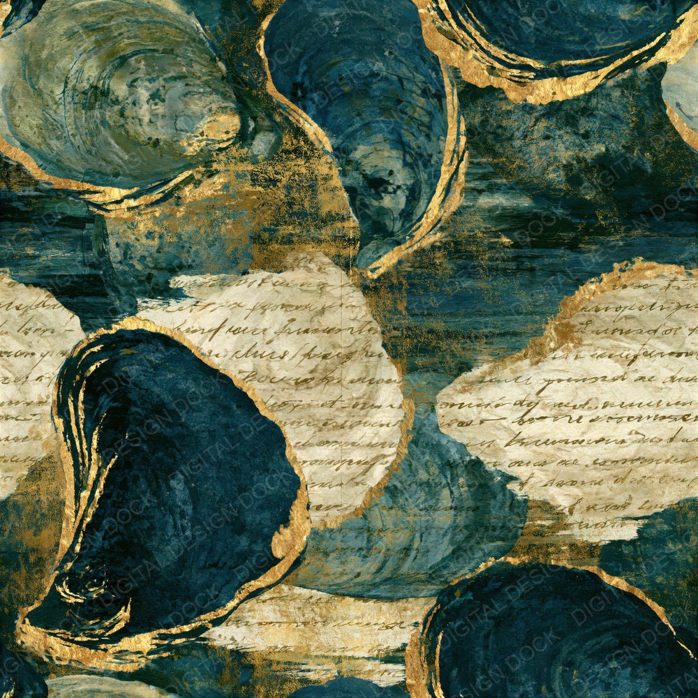 Bohemian Oyster Teal Bone Seamless Digital Paper Pack (DDD015727)