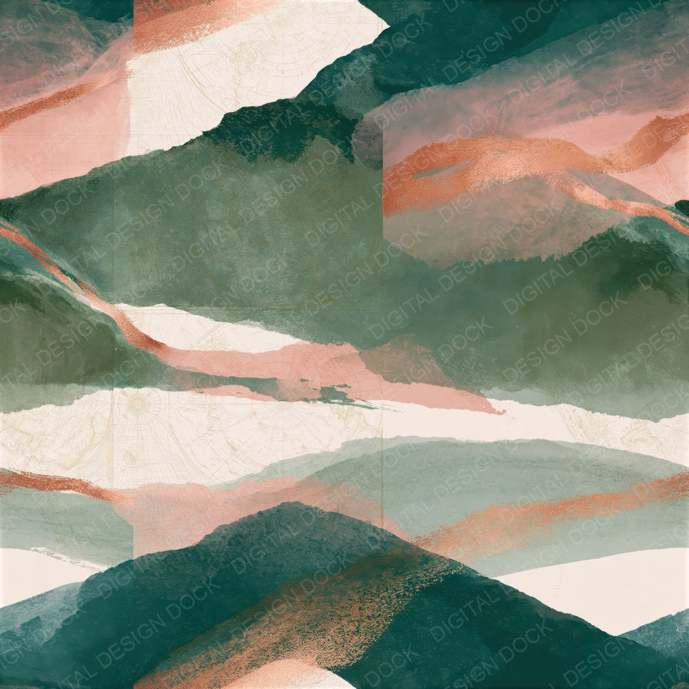 Gouache Dewy Green Blush Tonal Seamless Digital Paper Pack (DDD015731)