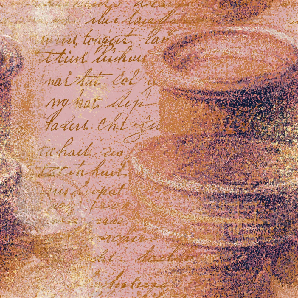 Pointillism Fishing Creels Amber Rose Gold Seamless Digital Paper Pack (DDD015735)