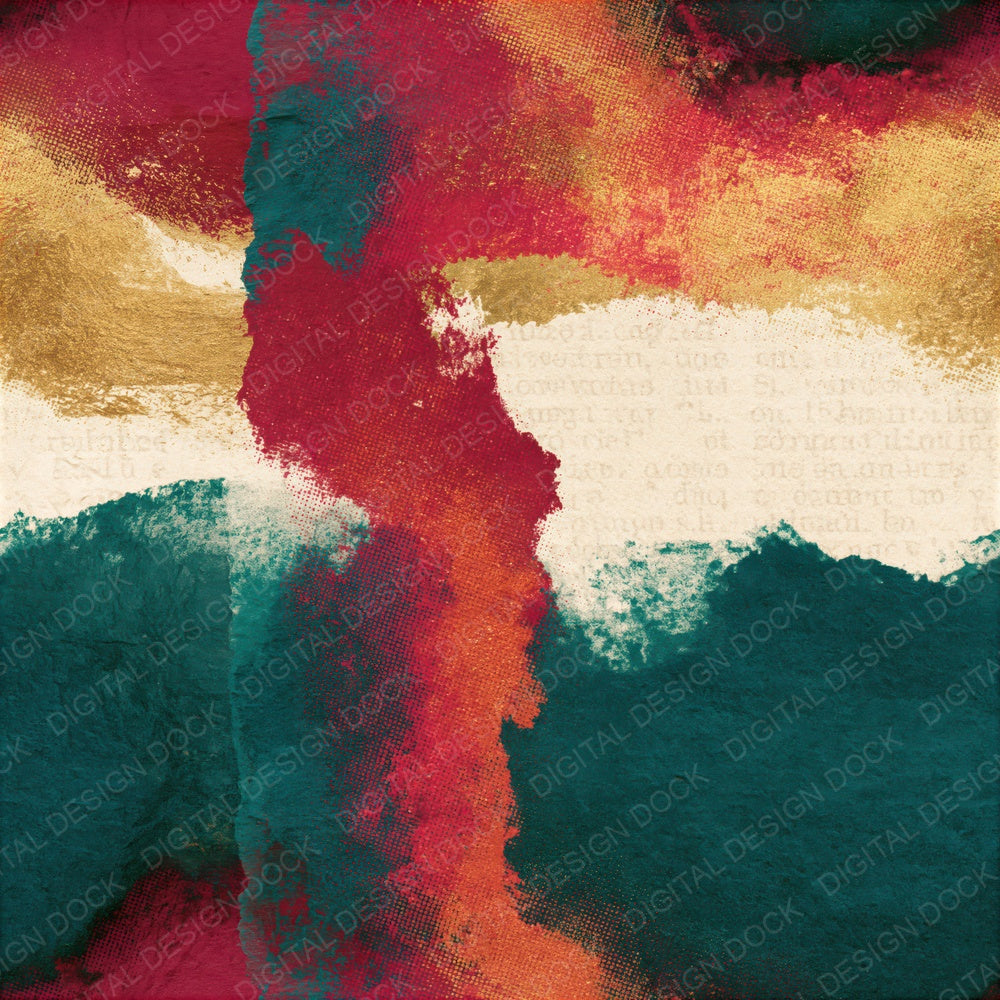 Vintage Newsprint Malachite Burgundy Texture Seamless Digital Paper Pack (DDD015743)