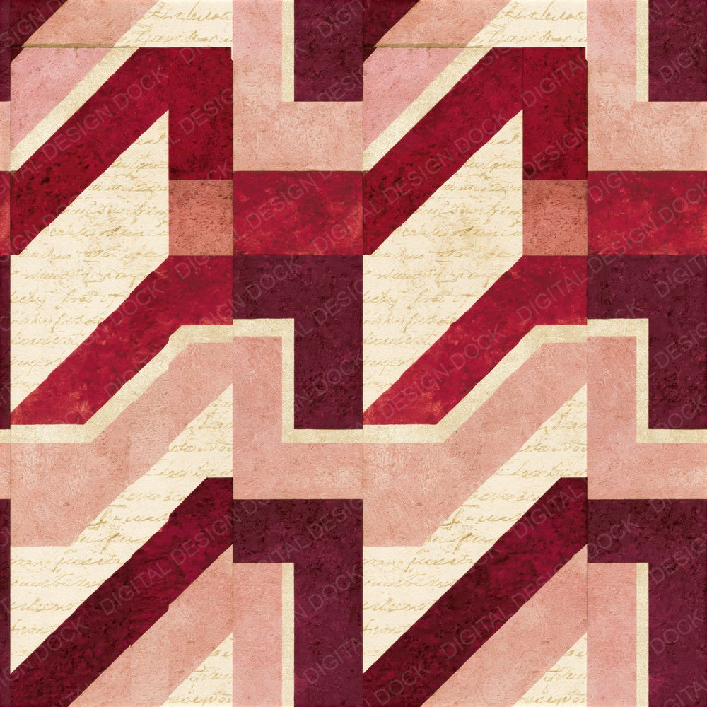 Bauhaus Zigzag Wine Dusty Rose Seamless Digital Paper Pack (DDD015747)