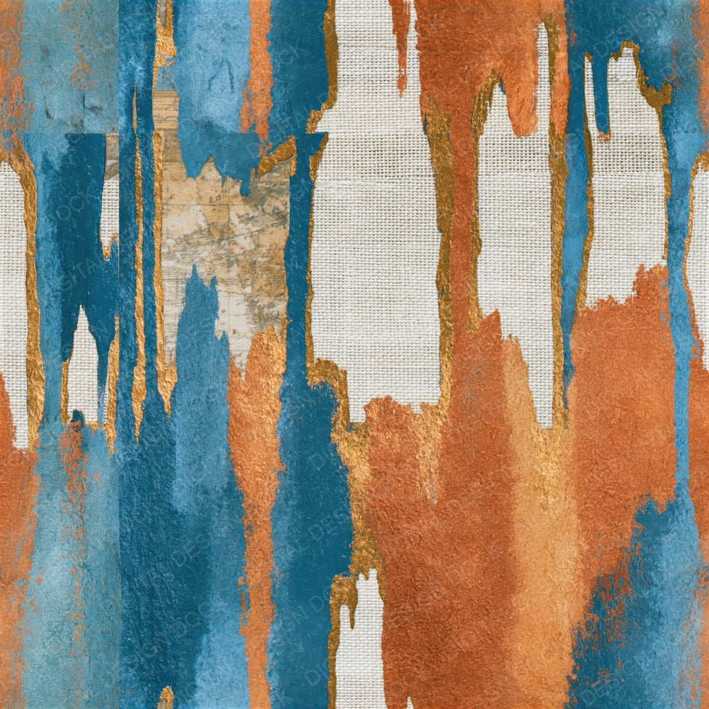 Scandinavian Dripping Wax Terracotta Azure Seamless Digital Paper Pack (DDD015760)