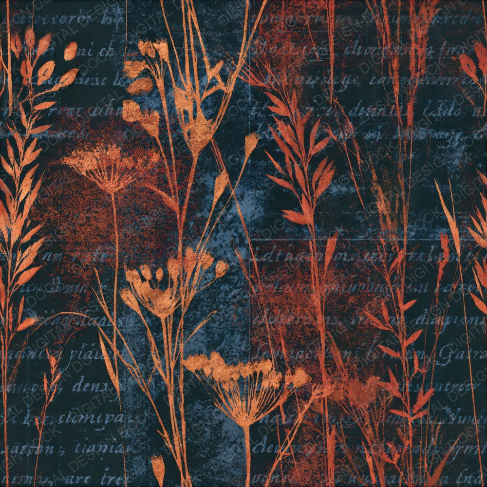 Blueprint Prairie Copper Ink Seamless Digital Paper Pack (DDD015768)