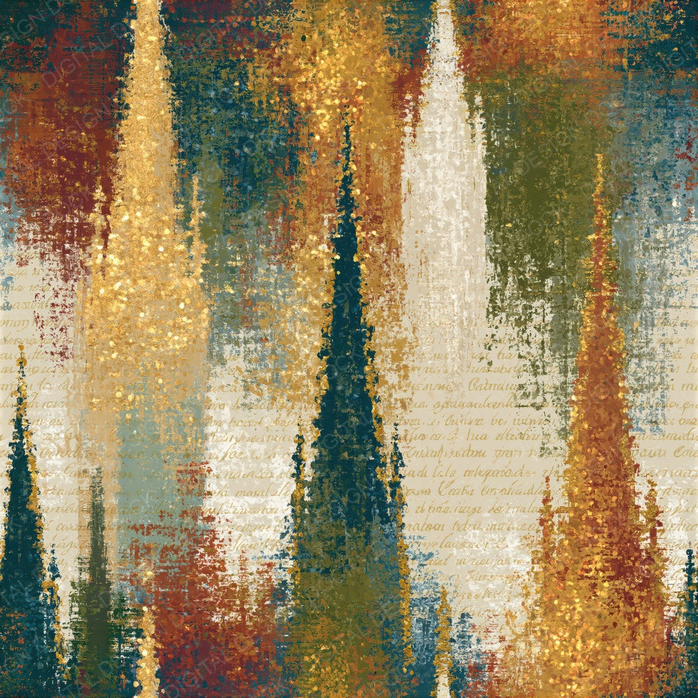 Impressionist Church Spires Terracotta Seamless Digital Paper Pack (DDD015770)
