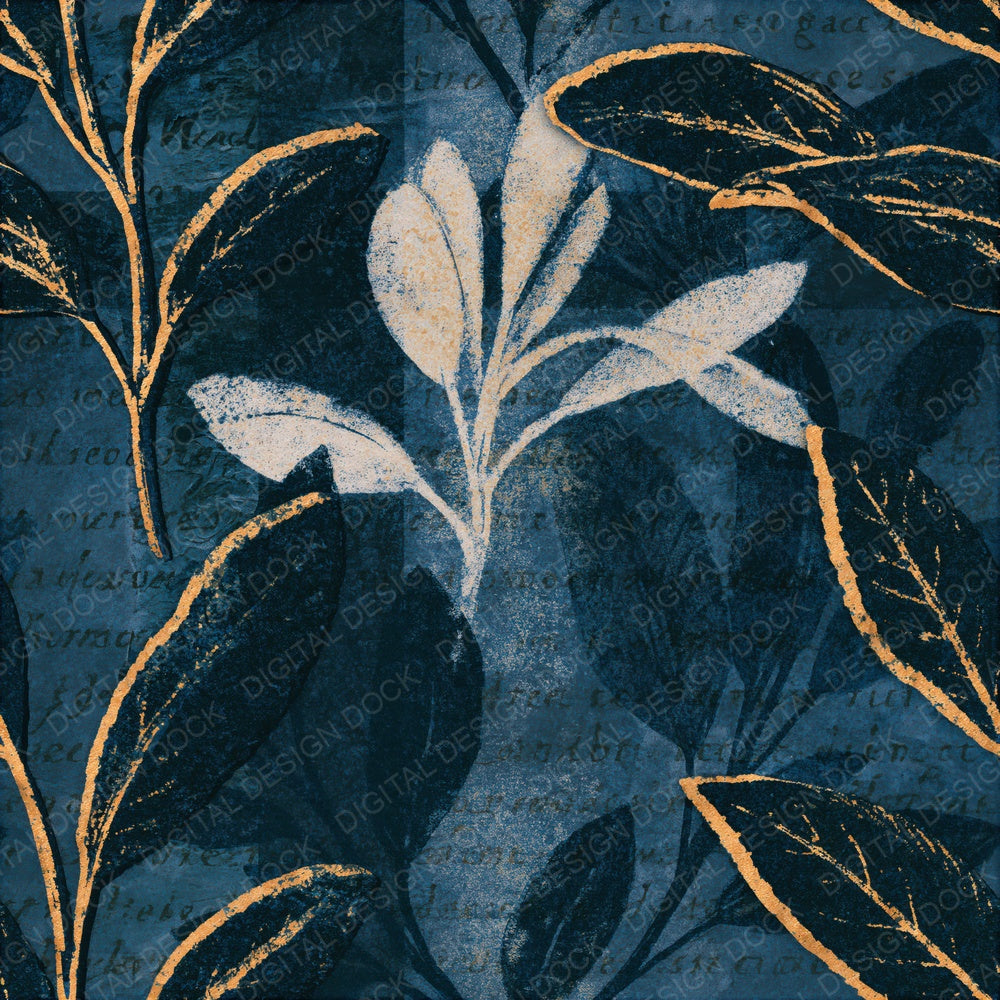 Woodblock Sage Indigo Ivory Seamless Digital Paper Pack (DDD015799)