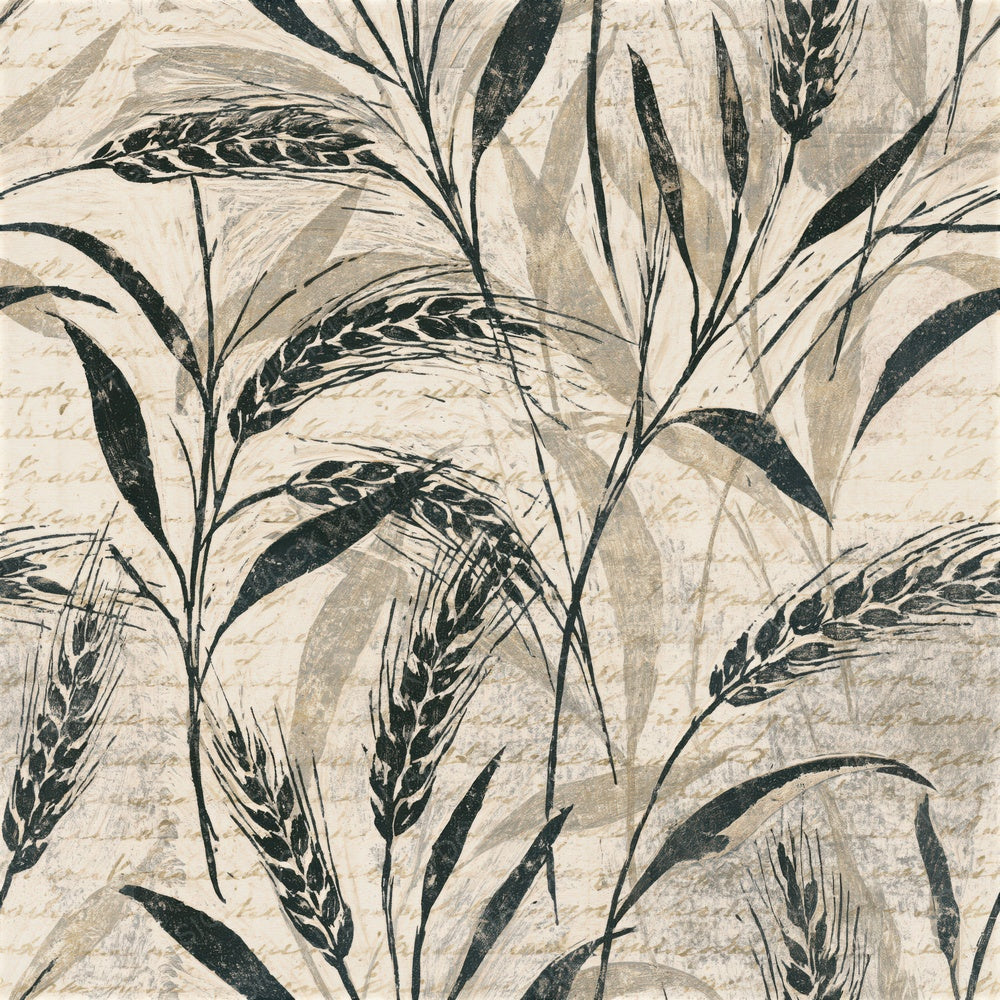 Woodblock Wheat Graphite Cream Seamless Digital Paper Pack (DDD015800)