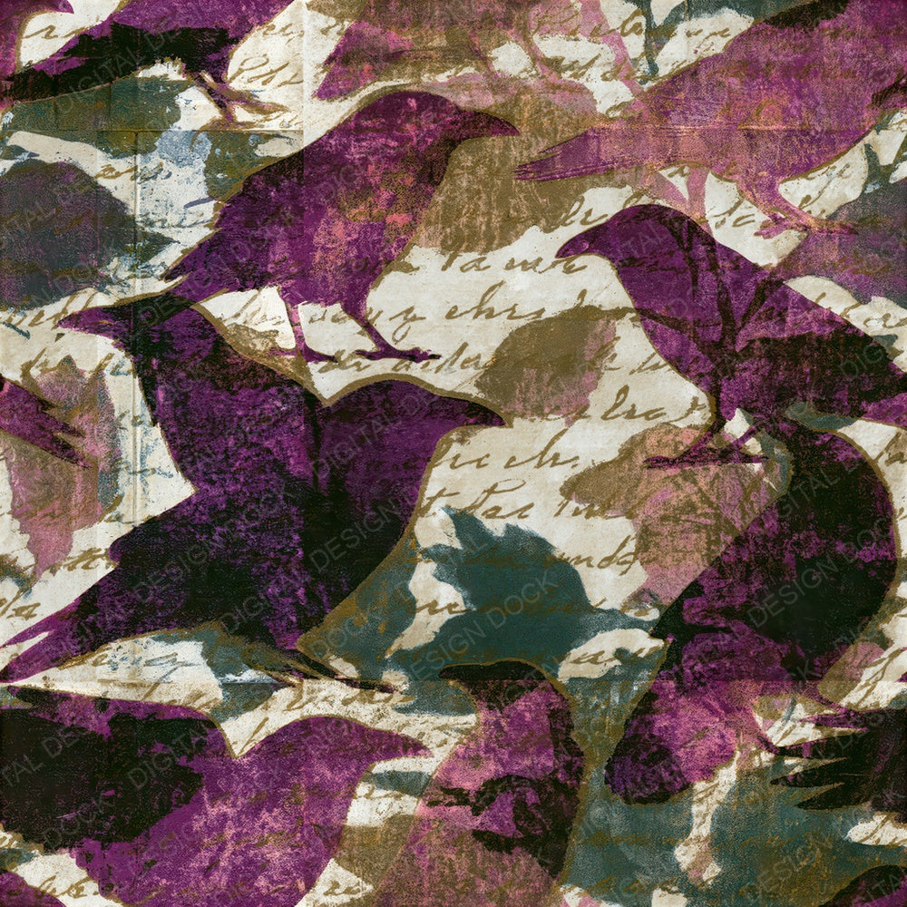 Mezzotint Raven Magenta Jungle Green Seamless Digital Paper Pack (DDD015832)