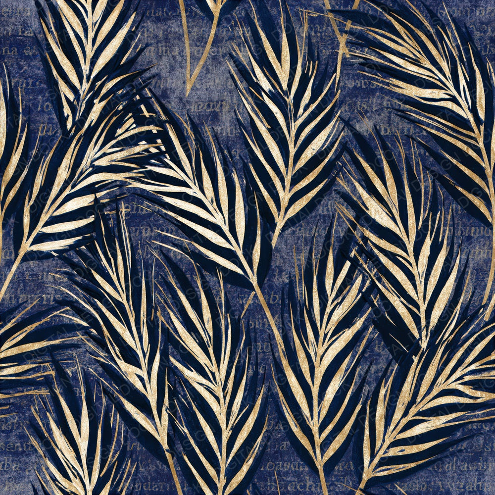 Woodblock Wheat Indigo Ivory Seamless Digital Paper Pack (DDD015840)