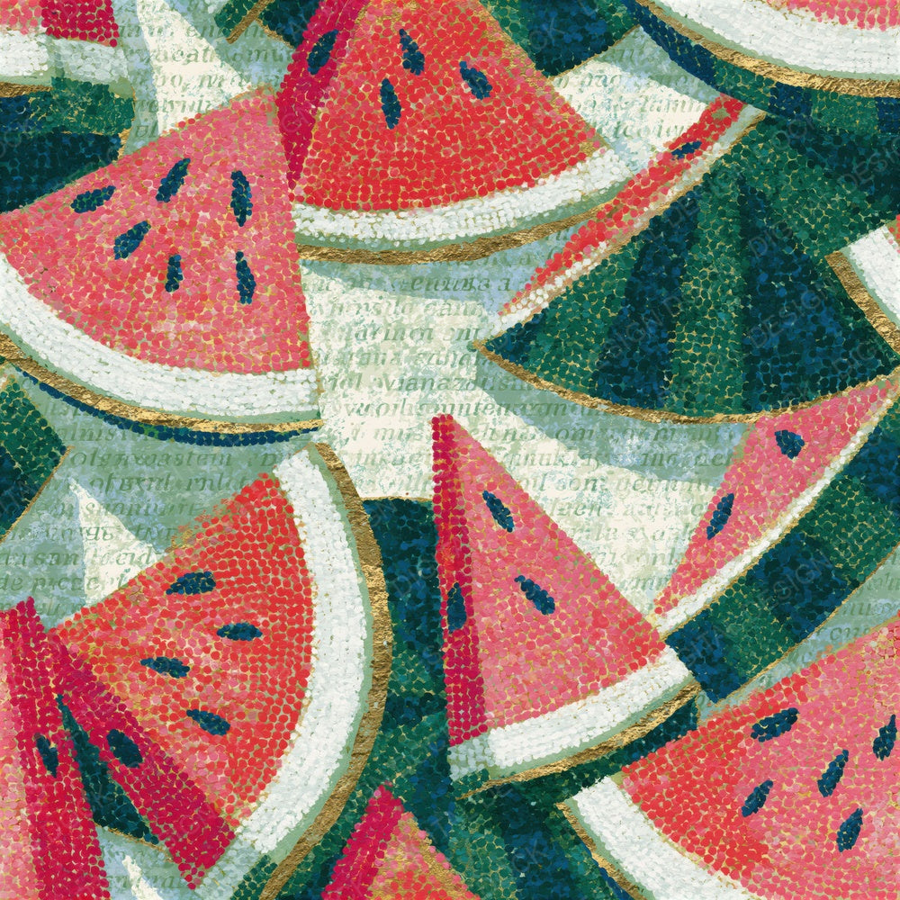 Pointillism Watermelon Sage Ivory Seamless Digital Paper Pack (DDD015858)