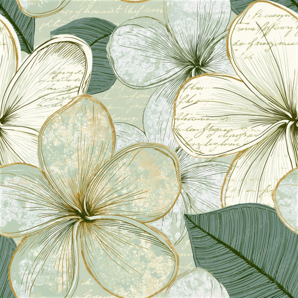 Scientific Frangipani Sage Ivory Seamless Digital Paper Pack (DDD015880)