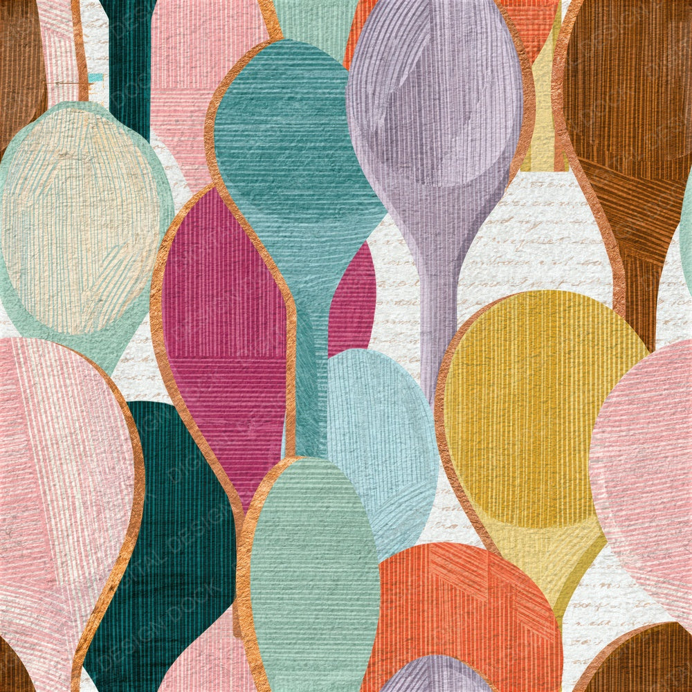 Op Art Wooden Spoons Pastel Seamless Digital Paper Pack (DDD015900)