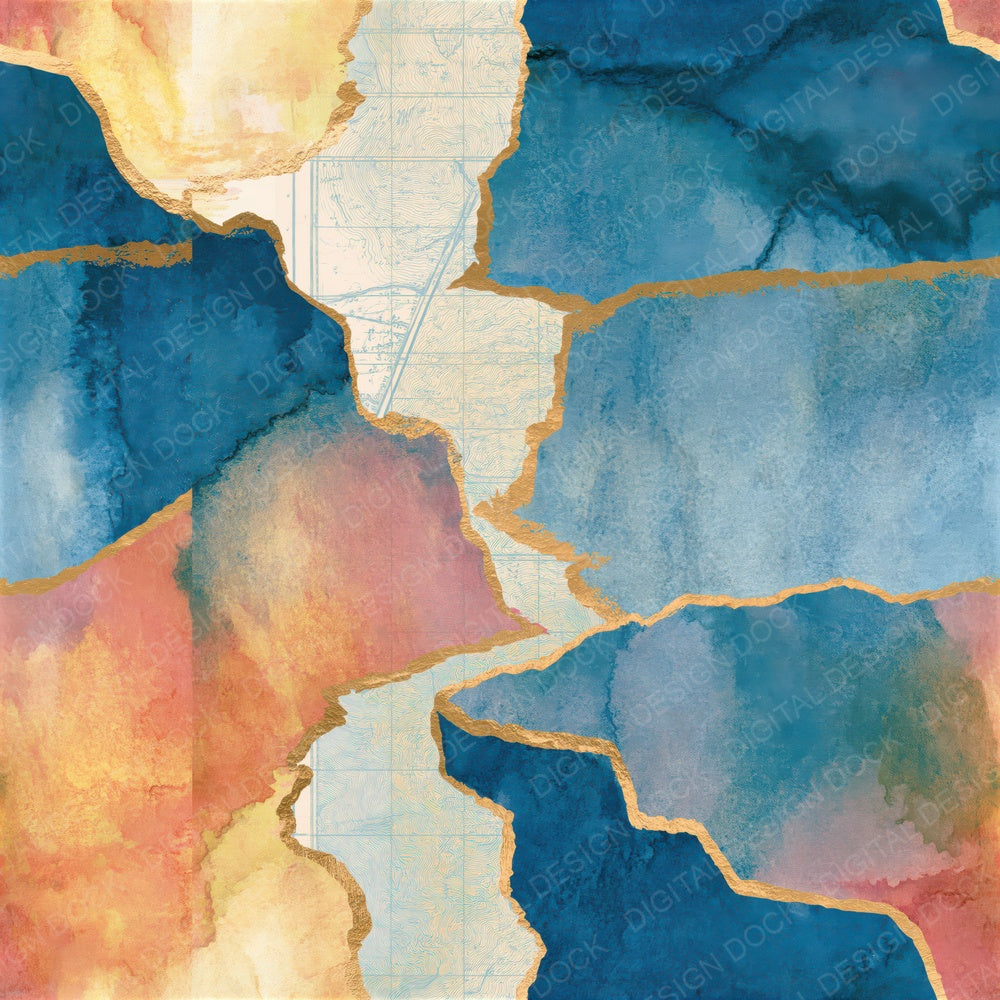 Sumi-e Coastal Cliffs Gelato Seamless Digital Paper Pack (DDD015922)