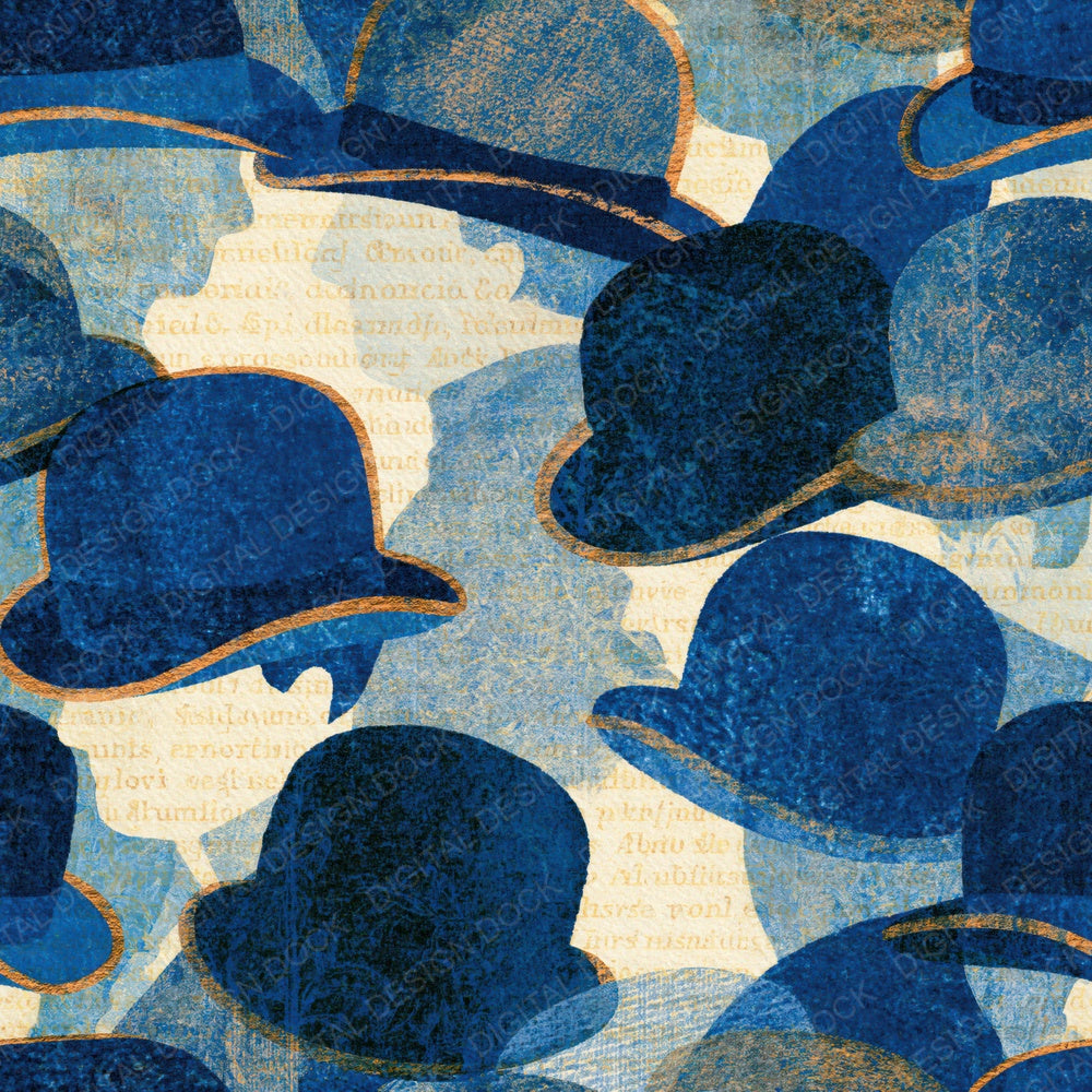 Coloured Pencil Bowlers Denim Navy Digital Paper Pack (DDD015931)
