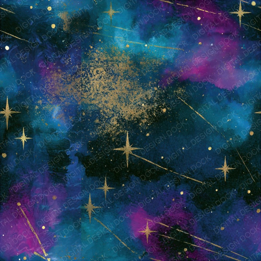 Ink Wash Orion Teal Magenta Seamless Digital Paper Pack (DDD015935)