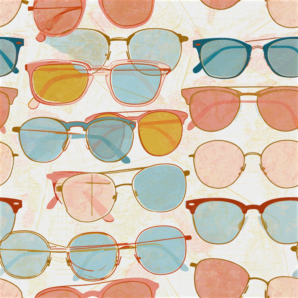 Mid Century Spectacles Gelato Seamless Digital Paper Pack (DDD015936)