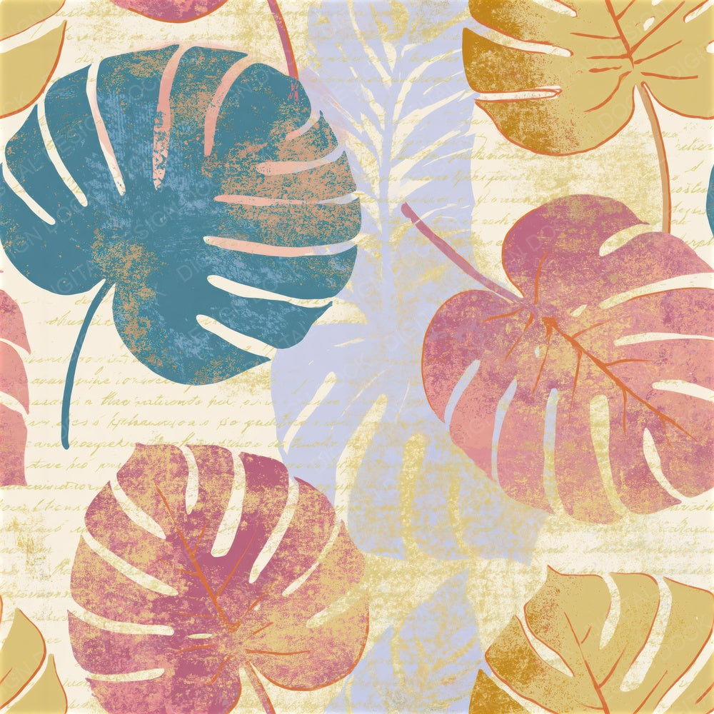 Minimal Monstera Gelato Seamless Digital Paper Pack (DDD015938)